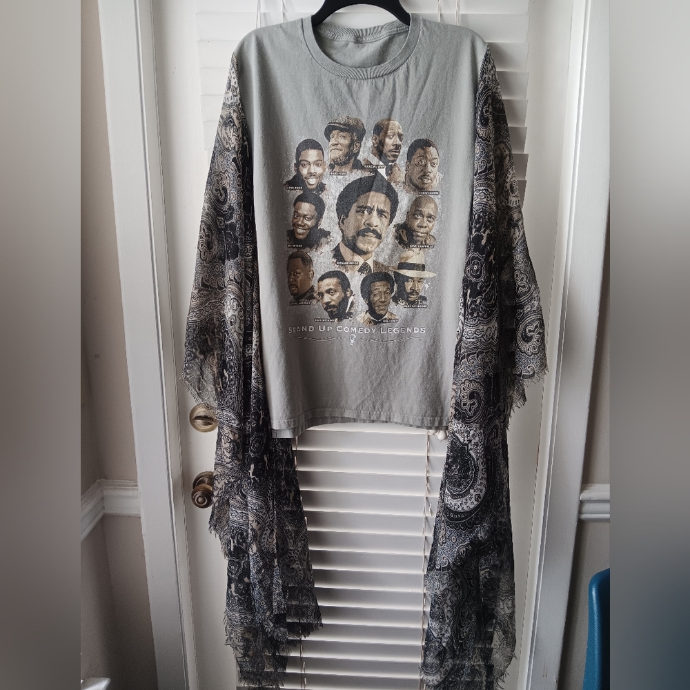Rare Upcycled Comedy Greats Graphic T-Shirt/Poncho